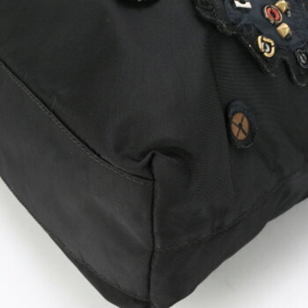 Prada Tessuto tote bag triangle logo beaded rhinestones ERE - Picture 11 of 14